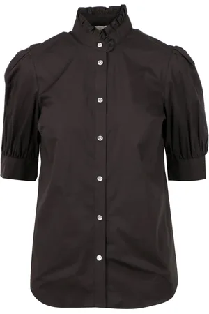 Michael Kors Dames, Blouses & Shirts, Zwart, Maat: M Katoen