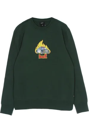 Huf Heren, Sweatshirts & Hoodies, Groen, Maat: XL Katoen