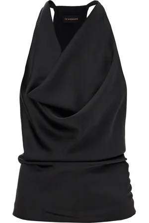 Andamane Dames, Tops, Zwart, Maat: S Satijn