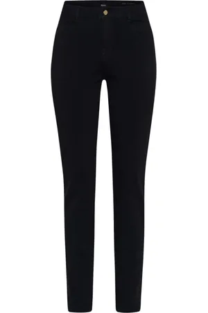 Brax Dames, Jeans, Zwart, Maat: W23 Katoen