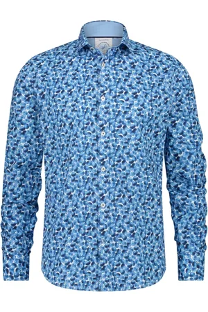 A fish named fred Heren, Overhemden, Blauw, Maat: XL Katoen