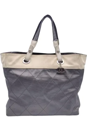 CHANEL Dames, Pre-owned, Grijs, Maat: ONE Size Leer
