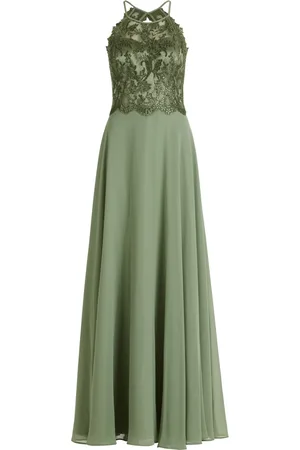 Vera Mont Dames, Jurken, Groen, Maat: XS Chiffon
