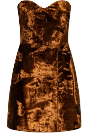 Alexander McQueen Dames, Jurken, Bruin, Maat: 2XS Leer