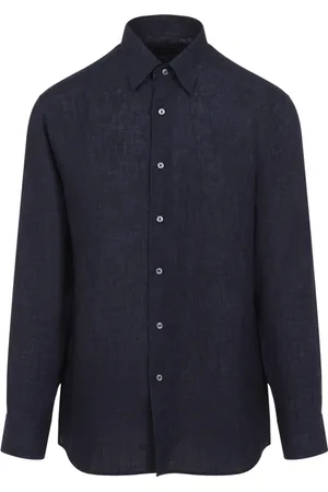 BRIONI Heren, Overhemden, Blauw, Maat: S Linnen