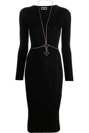 Elisabetta Franchi Dames, Jurken, Zwart, Maat: S