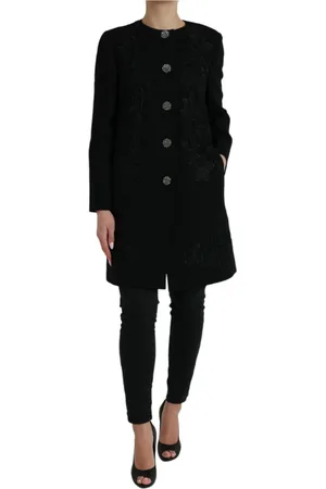 Dolce & Gabbana Dames, Mantels, Zwart, Maat: 2XS Wol