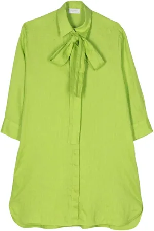 MAZZARELLI Dames, Blouses & Shirts, Groen, Maat: L Linnen