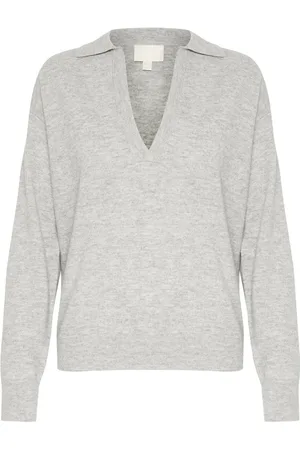 Soaked in Luxury Dames, Truien, Grijs, Maat: M Wol