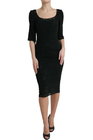 Dolce & Gabbana Dames, Jurken, Zwart, Maat: XS Katoen