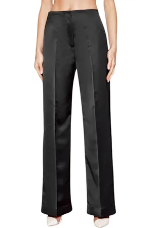 Calvin Klein Dames, Broeken, Zwart, Maat: L Satijn