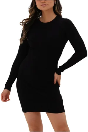 Calvin Klein Dames, Jurken, Zwart, Maat: L Polyamide