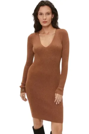 Twin-Set Dames, Jurken, Bruin, Maat: L Viscose