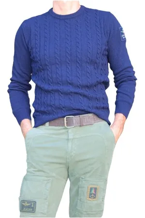 Aeronautica Militare Heren, Truien, Blauw, Maat: XL Wol