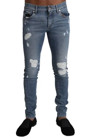 Dolce & Gabbana Heren, Jeans, Blauw, Maat: XS Katoen