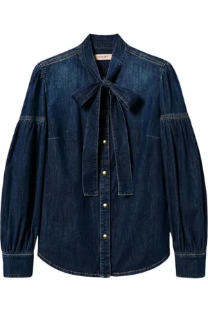 Twin-Set Dames, Blouses & Shirts, Blauw, Maat: S Denim