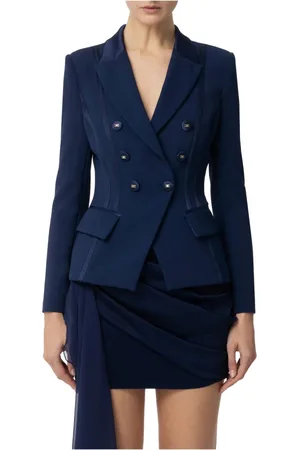 Elisabetta Franchi Dames, Jassen, Blauw, Maat: L Satijn