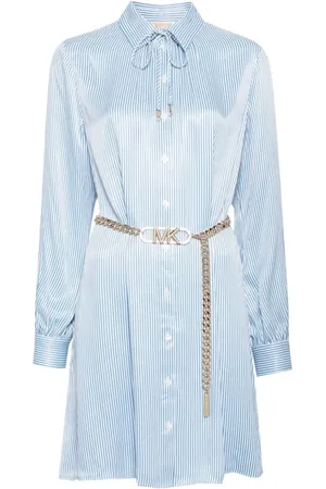 Michael Kors Dames, Jurken, Blauw, Maat: S Satijn