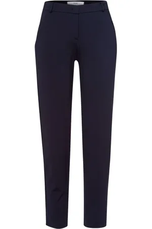 Brax Dames, Broeken, Blauw, Maat: M Viscose