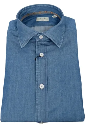 Xacus Heren, Overhemden, Blauw, Maat: 3XL Denim