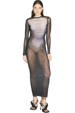 Jean Paul Gaultier Dames, Jurken, Blauw, Maat: M Polyamide