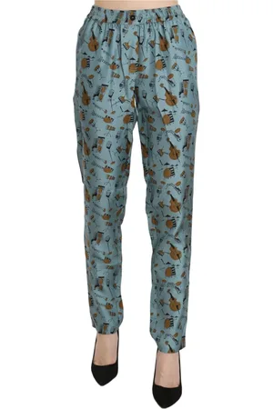 Dolce & Gabbana Dames, Broeken, Blauw, Maat: XS Zijde