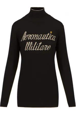 Aeronautica Militare Dames, Truien, Zwart, Maat: XL Wol
