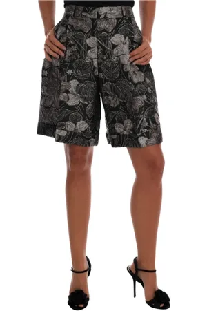 Dolce & Gabbana Dames, Korte broeken, Grijs, Maat: XS Brokaat