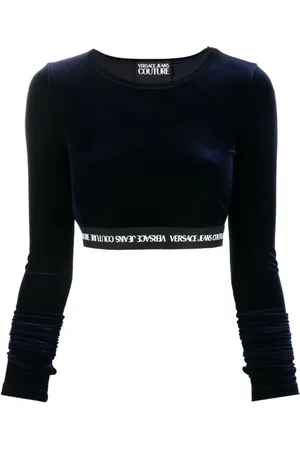 VERSACE Dames, Tops, Blauw, Maat: S