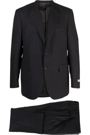 CANALI Heren, Pakken, Blauw, Maat: L Wol