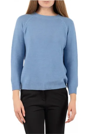 Max Mara Dames, Truien, Blauw, Maat: XS Katoen