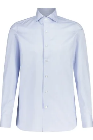 Finamore Heren, Overhemden, Blauw, Maat: 4XL
