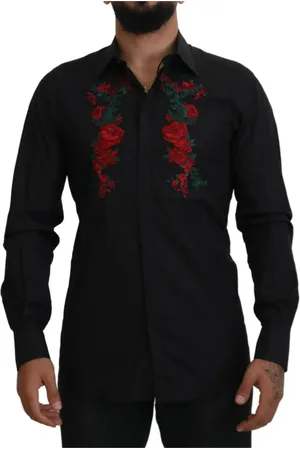Dolce & Gabbana Heren, Overhemden, Zwart, Maat: S Katoen