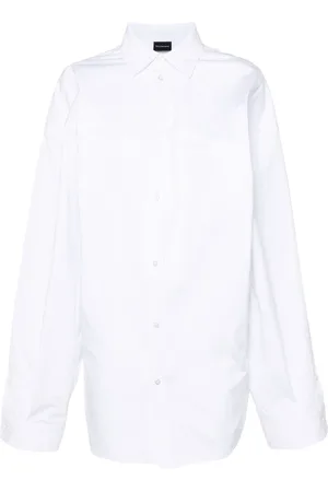Balenciaga Dames, Blouses & Shirts, Wit, Maat: S Katoen