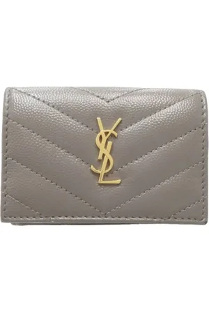 Saint Laurent Dames, Pre-owned, Grijs, Maat: ONE Size Leer