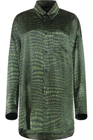 Balenciaga Dames, Blouses & Shirts, Groen, Maat: XS Zijde
