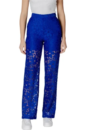 Desigual Dames, Broeken, Blauw, Maat: XS Poliester