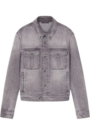 VERSACE Heren, Jassen, Grijs, Maat: L Denim