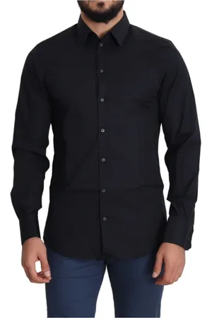 Dolce & Gabbana Heren, Overhemden, Zwart, Maat: S Katoen
