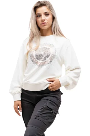 Guess Dames, Sweatshirts & Hoodies, Wit, Maat: XS Fleece