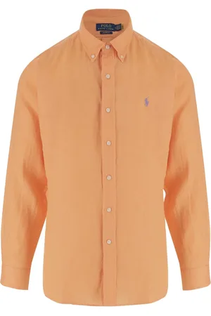 Ralph Lauren Heren, Overhemden, Oranje, Maat: XL Linnen