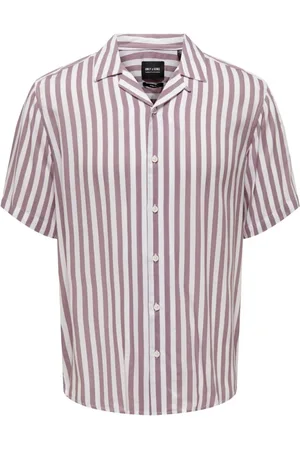 Only & Sons Heren, Overhemden, Paars, Maat: XL Viscose