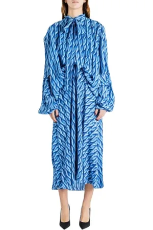 Balenciaga Dames, Jurken, Blauw, Maat: XS Poliester