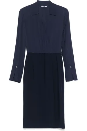 Patrizia Pepe Dames, Jurken, Blauw, Maat: M