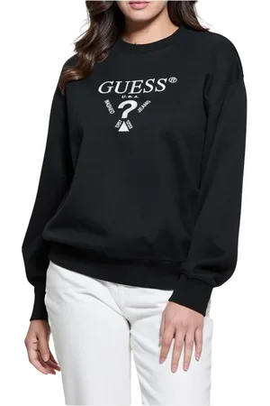 Guess Dames, Sweatshirts & Hoodies, Zwart, Maat: 2XS Katoen