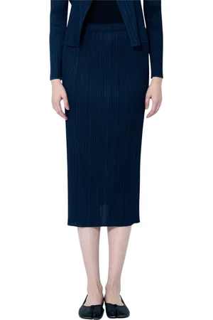 Issey Miyake Dames, Rokken, Blauw, Maat: 2XL Poliester