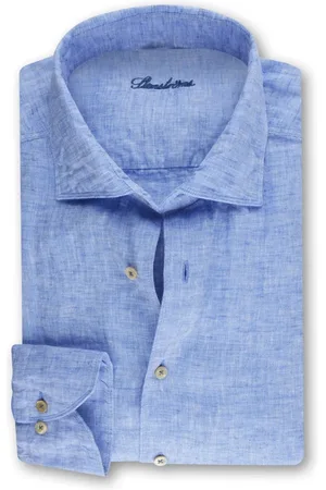 Stenströms Heren, Overhemden, Blauw, Maat: 2XL Linnen