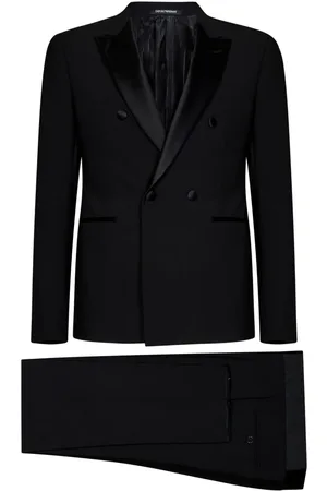 Emporio Armani Heren, Pakken, Zwart, Maat: XL Satijn