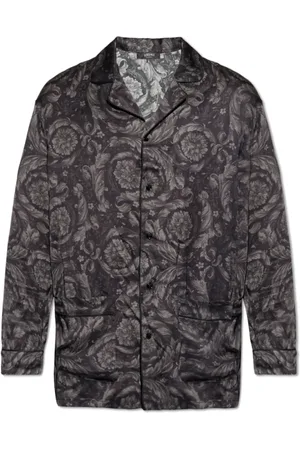 VERSACE Heren, Nachtkleding & Lounge, Zwart, Maat: 2XL Zijde