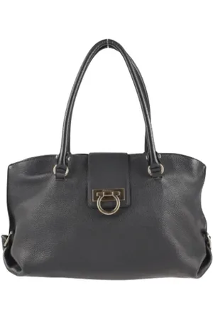 Salvatore Ferragamo Dames, Pre-owned, Zwart, Maat: ONE Size Leer